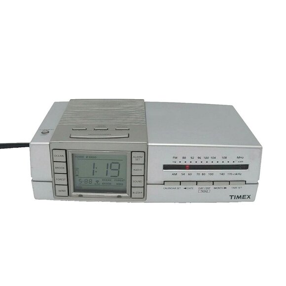 Timex T434S Triple Alarm Clock Radio AM-FM with 4 Nature Sounds Options and DST - Picture 2 of 10